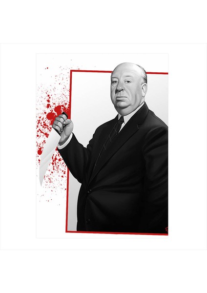 Ahşap Tablo Alfred Hitchcock