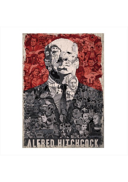 Ahşap Tablo Alfred Hitchcock