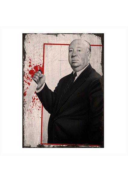 Ahşap Tablo Alfred Hitchcock