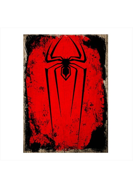 Ahşap Tablo Spiderman Logo