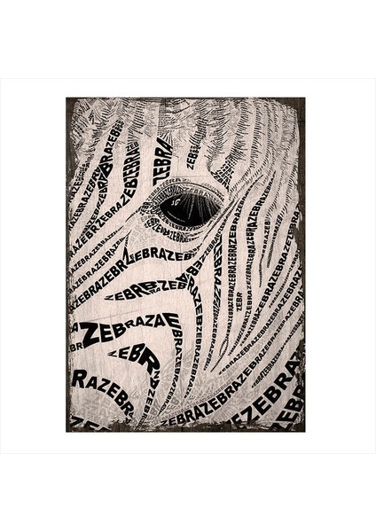 Ahşap Tablo Çizgili Zebra