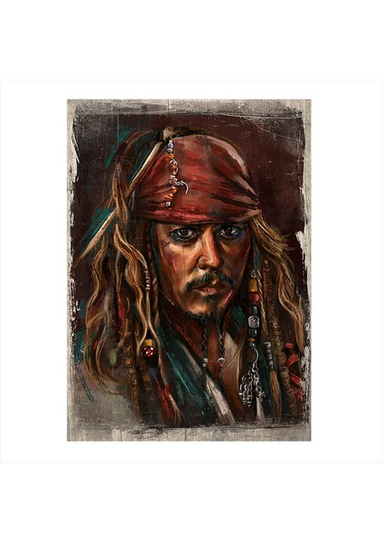 Ahşap Tablo Kaptan Jack Sparrow