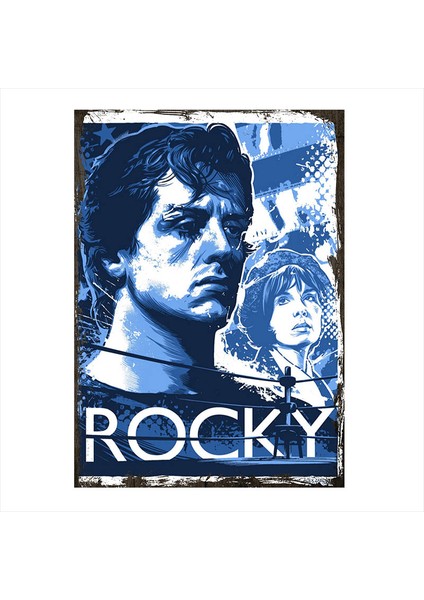Ahşap Tablo Rocky Sylvester Stallone
