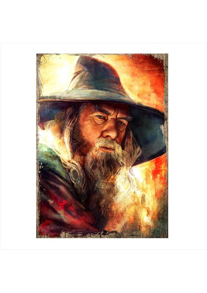 Ahşap Tablo Yüzüklerin Efendisi Gandalf