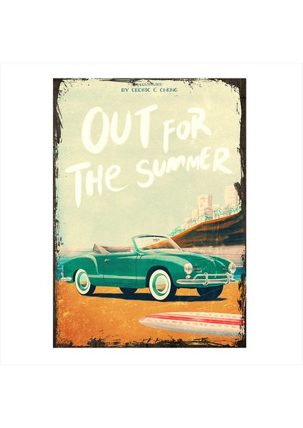 Ahşap Tablo Vintage Araba