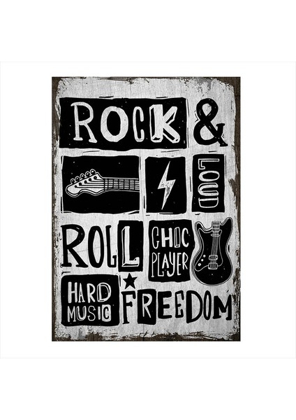 Ahşap Tablo Rock And Roll