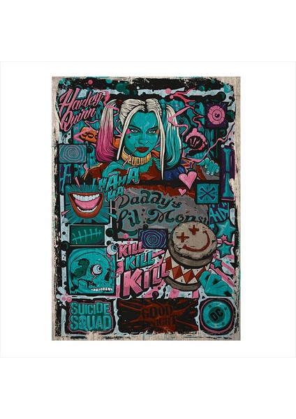 Ahşap Tablo Suicide Squad Harley Quinn