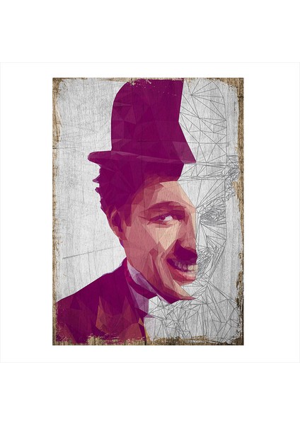 Ahşap Tablo Charlie Chaplin