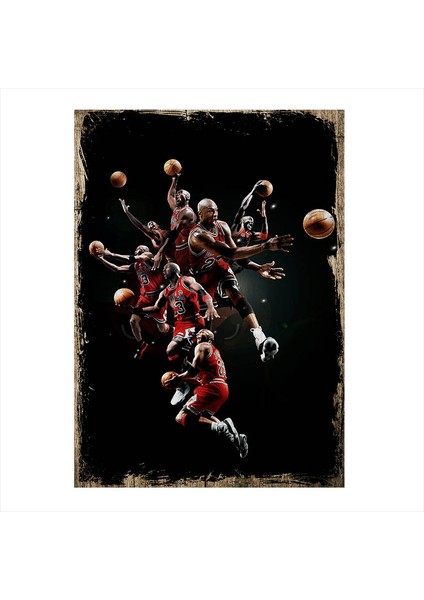 Ahşap Tablo Michael Jordan Nba