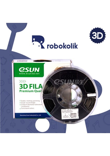 Esun Pla+ Siyah 3D Printer Filament 1Kg