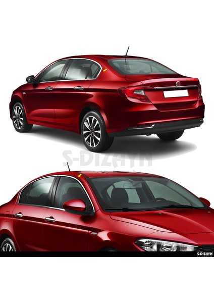 Fiat Egea SD Krom Cam Üst Çıtası 4 Prç. 2015-2020 A+ Kalite