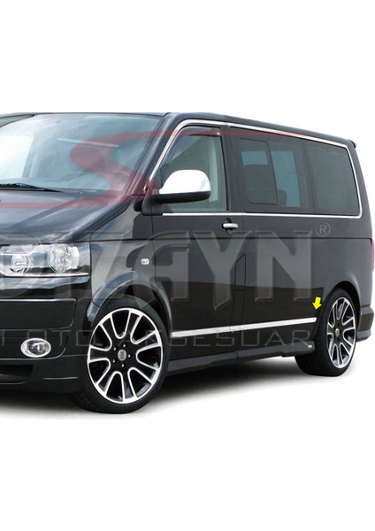 VW T6 Transporter Krom Yan Kapı Çıtası 5 Prç. (K.Şasi) 2015 Üzeri