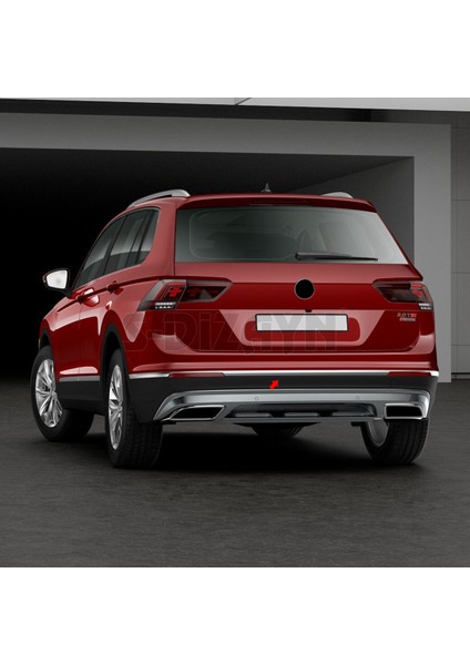 Volkswagen Tiguan Krom Arka Tampon Alt Çıtası 3 Prç. 2016-2024 A+ Kalite