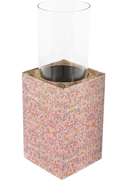 Şiva Çiçek Desenli Pembe Mumluk Küçük Boy modelleri