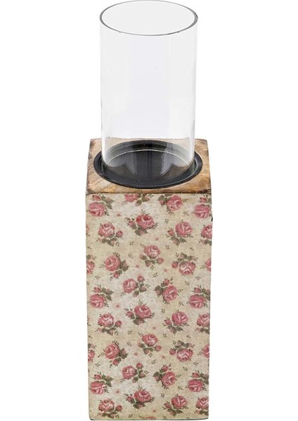 Şiva Çiçek Desenli Büyük Boy Mumluk Krem modelleri