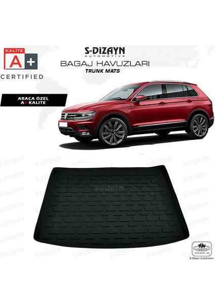 S-Dizayn VW Tiguan Bagaj Havuzu Stepneli 2016 Üzeri A+Kalite