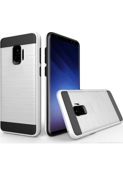 Case 4U Samsung Galaxy J2 Pro Kılıf Korumalı Armor Kapak Gümüş Gri