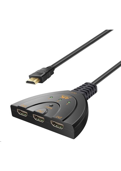 HDMI 3 Port Switch Pigtail Kablolu 4K Ultra HD 2160p HDMI Switch 4K303