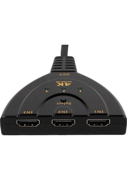HDMI 3 Port Switch Pigtail Kablolu 4K Ultra HD 2160p HDMI Switch 4K303