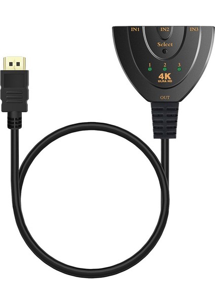 HDMI 3 Port Switch Pigtail Kablolu 4K Ultra HD 2160p HDMI Switch 4K303