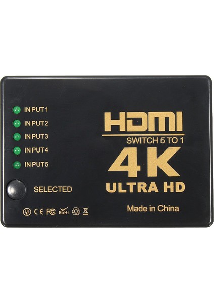 Kablosuz Kumandalı 5 Port HDMI Switch 4K 2160p Full HD 1080p IFSWT501