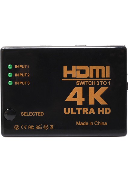 Kablosuz Kumandalı 3 Port HDMI Switch 4K 2160p Full HD 1080p IFSWR302