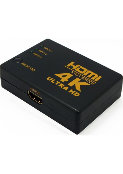 Kablosuz Kumandalı 3 Port HDMI Switch 4K 2160p Full HD 1080p IFSWR302