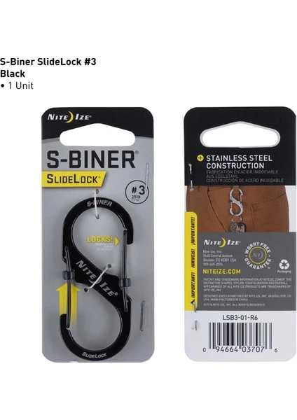 S-Biner SlideLock #3-Black Biner