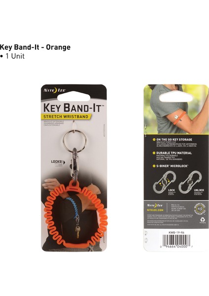 Nite Ize KeyBand-It Esnek Bileklik / Anahtarlık -Turuncu