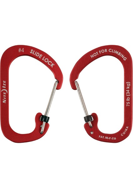 SlideLock Alüminyum Carabiner #4-Kırmızı Karabina