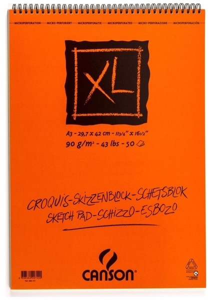 Eskiz Blok XL 90 Gr A3 Boyutunda 50 Yapraklı Sanatsal Malzeme Turuncu Renk