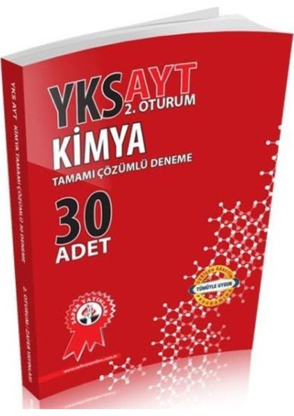 Zafer Yks Ayt Kimya Tamamı Çözümlü 30 Deneme 2. Oturum