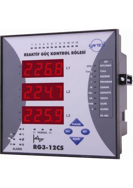 Reaktif Güç Kontrol Rölesi 3P RG3-12CS