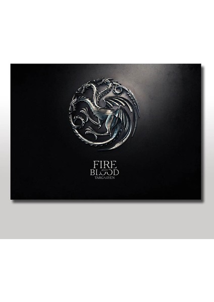 Tablomega Ahşap Tablo Game Of Thrones Fire And Blood Targaryen