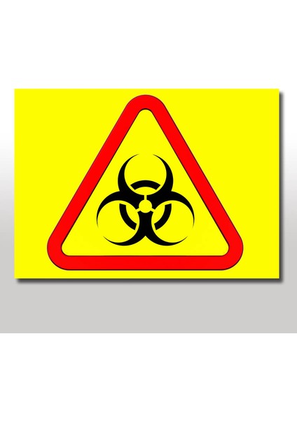 Ahşap Tablo Warning Sign Virus Biohazard
