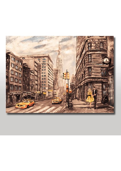 Ahşap Tablo Newyork Manzara