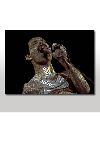Ahşap Tablo Freddie Mercury Queen Resmi