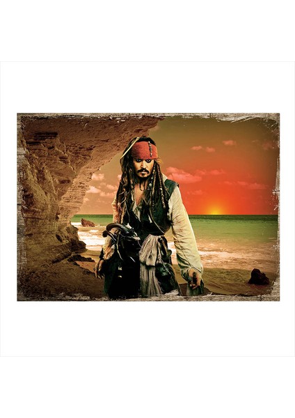 Ahşap Tablo Kaptan Jack Sparrow