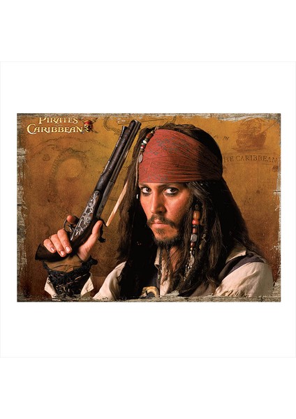 Ahşap Tablo Kaptan Jack Sparrow