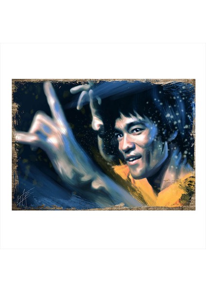 Ahşap Tablo Bruce Lee