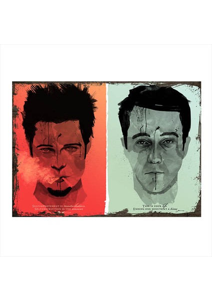 Ahşap Tablo Fight Club Dövüş Kulubü