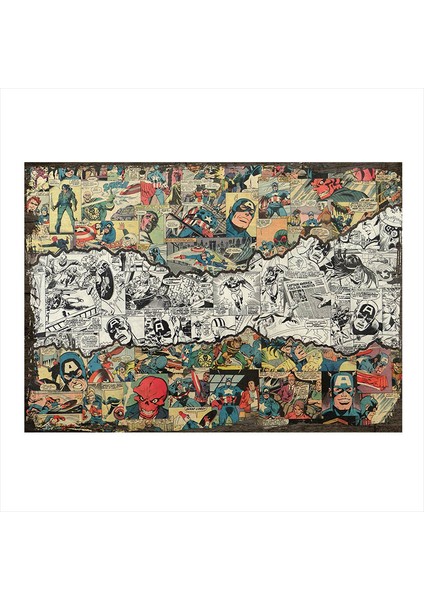 Ahşap Tablo Kaptan Amerika Çizgi Roman