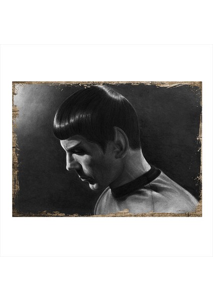 Ahşap Tablo Star Trek Mr Spock