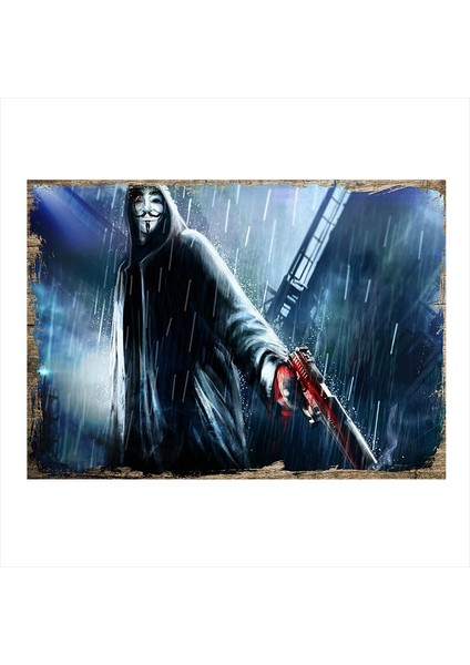 Ahşap Tablo V For Vendetta