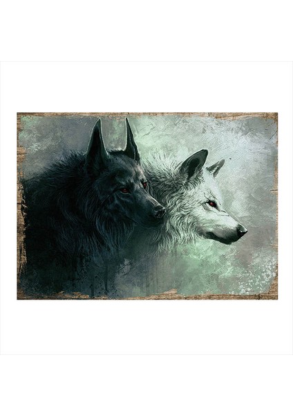 Ahşap Tablo Savaşçı Kurtlar