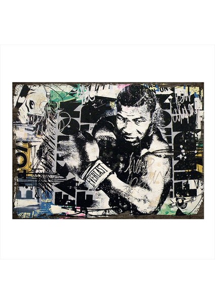 Ahşap Tablo Mike Tyson