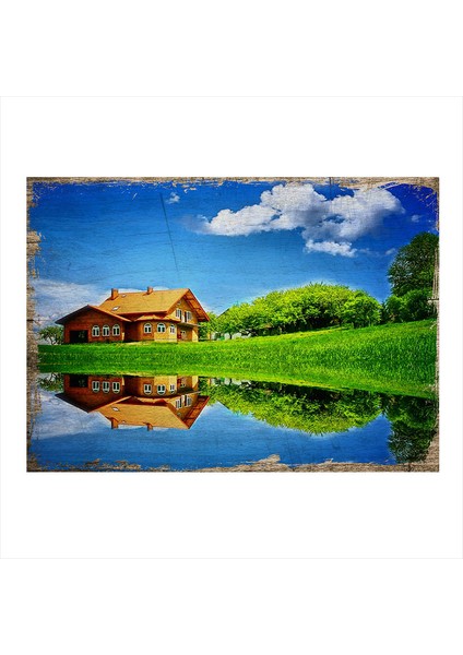 Ahşap Tablo Göl Evi