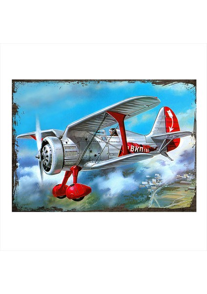 Ahşap Tablo Polikarpov I-15 Savaş Uçağı