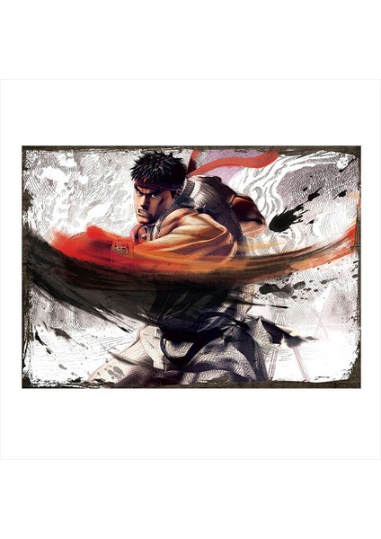 Ahşap Tablo Street Fighter Ryu