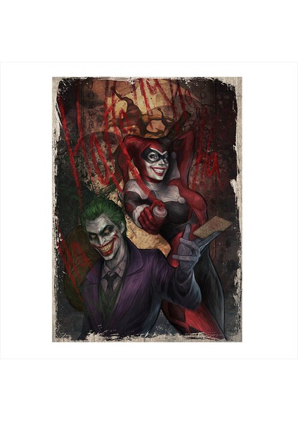 Ahşap Tablo Harley Ve Joker
